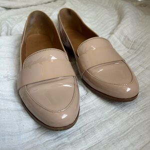 Sezane Michel Loafers in Cream Patent Leather